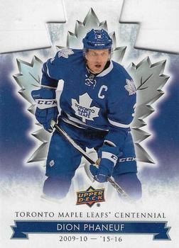 2017 Upper Deck Toronto Maple Leafs Centennial - Blue Die Cut #83 Dion Phaneuf Front