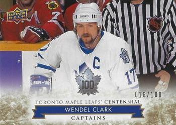 2017 Upper Deck Toronto Maple Leafs Centennial - Gold #107 Wendel Clark Front