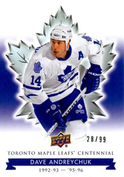 2017 Upper Deck Toronto Maple Leafs Centennial - Blue Exclusives #91 Dave Andreychuk Front