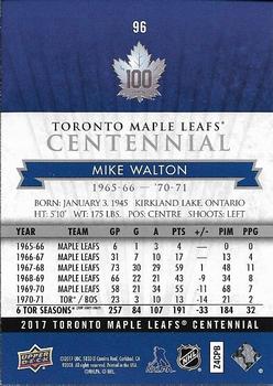 2017 Upper Deck Toronto Maple Leafs Centennial - Blue Exclusives #96 Mike Walton Back