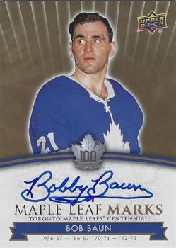 2017 Upper Deck Toronto Maple Leafs Centennial - Maple Leaf Marks #MLM-BB Bob Baun Front