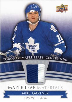 2017 Upper Deck Toronto Maple Leafs Centennial - Maple Leaf Materials #ML-MG Mike Gartner Front