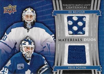 2017 Upper Deck Toronto Maple Leafs Centennial - Maple Leaf Materials Duos #ML2-BP Ed Belfour/Felix Potvin Front