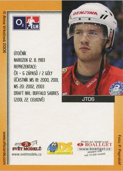 2006-07 Czech OFS - Jagr Team #JT06 Jiri Novotny Back