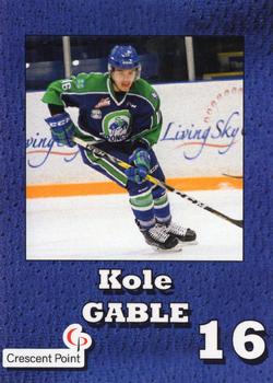 2016-17 Crescent Point Swift Current Broncos (WHL) #NNO Kole Gable Front