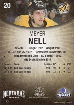 2016-17 Brandon Wheat Kings (WHL) #13 Meyer Nell Back