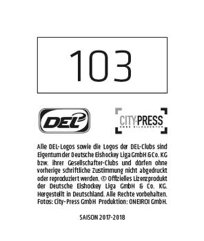 2017-18 Playercards Stickers (DEL) #103 Alexej Dmitriev Back