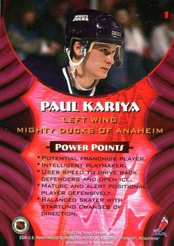 1994-95 Finest - Bowman's Best Refractors Rookies #1 Paul Kariya Back