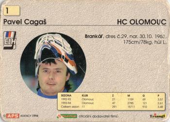 1994-95 APS Extraliga (Czech) #1 Pavel Cagas Back