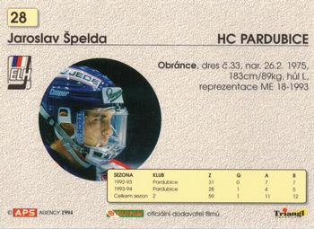 1994-95 APS Extraliga (Czech) #28 Jaroslav Spelda Back