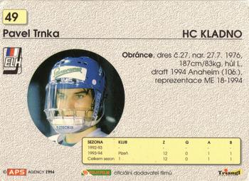 1994-95 APS Extraliga (Czech) #49 Pavel Trnka Back