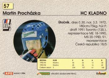 1994-95 APS Extraliga (Czech) #57 Martin Prochazka Back
