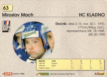 1994-95 APS Extraliga (Czech) #63 Miroslav Mach Back