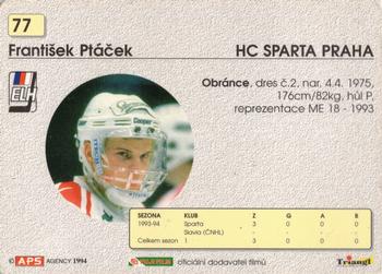 1994-95 APS Extraliga (Czech) #77 Frantisek Ptacek Back