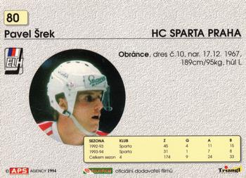 1994-95 APS Extraliga (Czech) #80 Pavel Srek Back