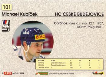 1994-95 APS Extraliga (Czech) #101 Michael Kubicek Back