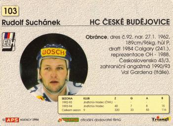 1994-95 APS Extraliga (Czech) #103 Rudolf Suchanek Back