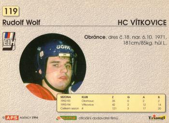 1994-95 APS Extraliga (Czech) #119 Rudolf Wolf Back