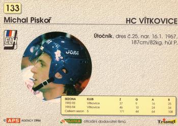 1994-95 APS Extraliga (Czech) #133 Michal Piskor Back