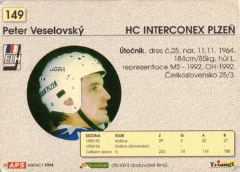 1994-95 APS Extraliga (Czech) #149 Peter Veselovsky Back
