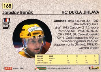 1994-95 APS Extraliga (Czech) #168 Jaroslav Benak Back