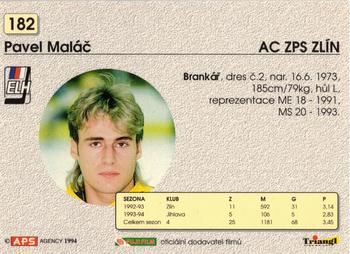 1994-95 APS Extraliga (Czech) #182 Pavel Malac Back