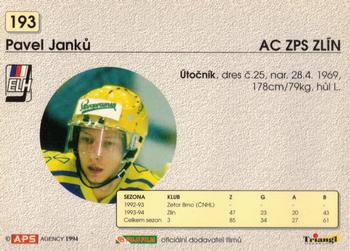1994-95 APS Extraliga (Czech) #193 Pavel Janku Back