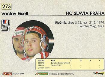 1994-95 APS Extraliga (Czech) #273 Vaclav Eiselt Back