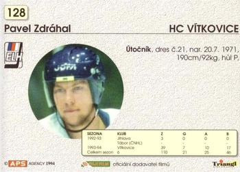 1994-95 APS Extraliga (Czech) #128 Pavel Zdrahal Back