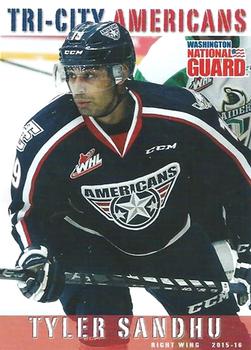 2015-16 Grandstand Tri-City Americans (WHL) #NNO Tyler Sandhu Front