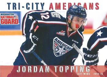 2015-16 Grandstand Tri-City Americans (WHL) #NNO Jordan Topping Front
