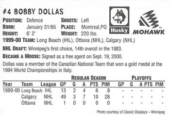 2000-01 Husky/Mohawk Manitoba Moose (IHL) #NNO Bobby Dollas Back