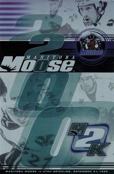 1999-00 Grapes Manitoba Moose (IHL) #NNO Moose vs Grizzlies Dec 31 [M2K Card] Front