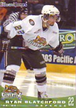 2003-04 Grandstand Everett Silvertips (WHL) #NNO Ryan Blatchford Front