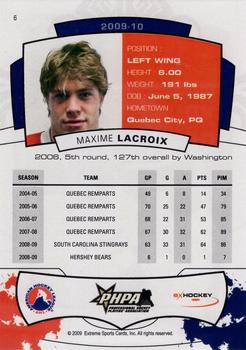 2009-10 Extreme Hamilton Bulldogs (AHL) #NNO Maxime Lacroix Back