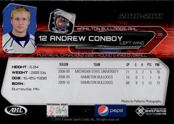 2010-11 Extreme Hamilton Bulldogs AHL #7 Andrew Conboy Back