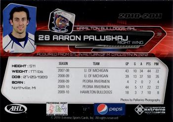 2010-11 Extreme Hamilton Bulldogs AHL #17 Aaron Palushaj Back