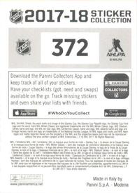 2017-18 Panini Stickers #372 Ryan Johansen Back
