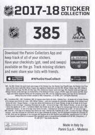 2017-18 Panini Stickers #385 Joe Pavelski Back