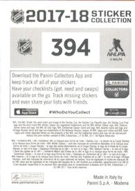 2017-18 Panini Stickers #394 Jay Bouwmeester Back