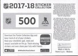 2017-18 Panini Stickers #500 Sidney Crosby Back