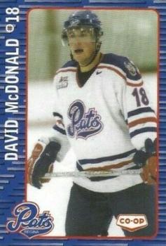 2002-03 Co-op Regina Pats (WHL) #NNO David McDonald Front