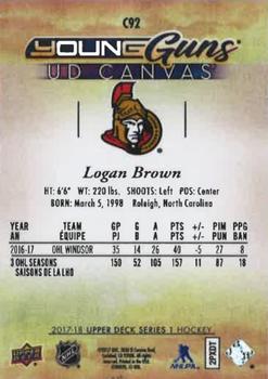 2017-18 Upper Deck - UD Canvas #C92 Logan Brown Back