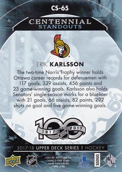 2017-18 Upper Deck - Centennial Standouts #CS-65 Erik Karlsson Back