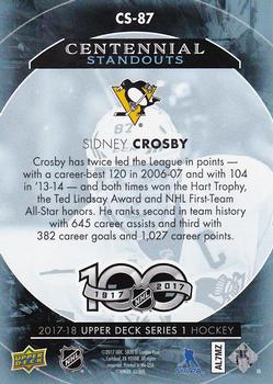 2017-18 Upper Deck - Centennial Standouts #CS-87 Sidney Crosby Back