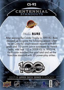 2017-18 Upper Deck - Centennial Standouts #CS-92 Pavel Bure Back
