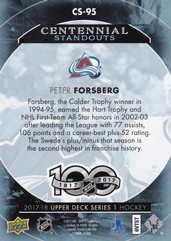 2017-18 Upper Deck - Centennial Standouts #CS-95 Peter Forsberg Back