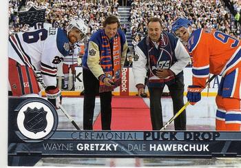 2017-18 Upper Deck - Ceremonial Puck Drop #CPD-12 Wayne Gretzky / Dale Hawerchuk Front