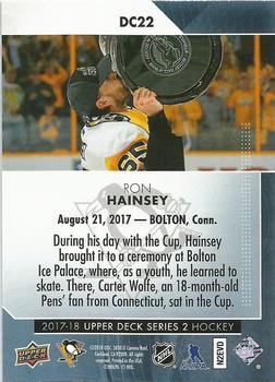 2017-18 Upper Deck - Day with the Cup #DC22 Ron Hainsey Back