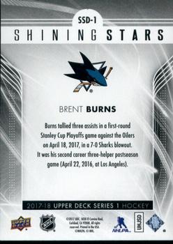2017-18 Upper Deck - Shining Stars #SSD-1 Brent Burns Back